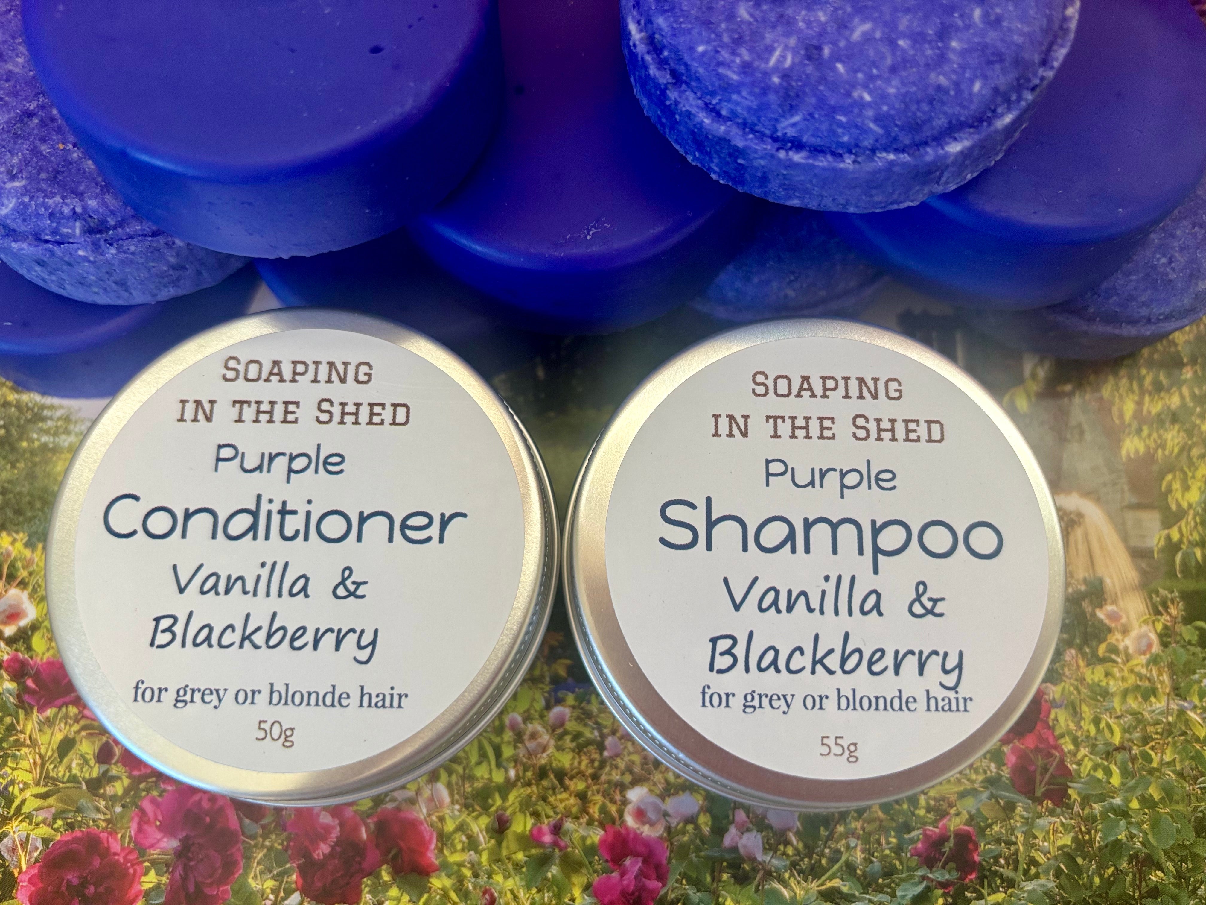 Twin Pack Purple Solid Shampoo & Solid Conditioner bars.