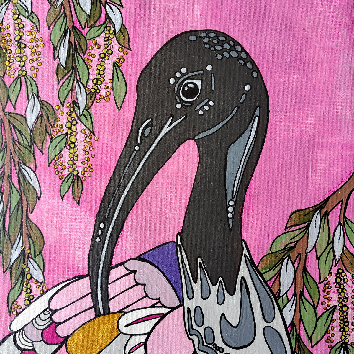 A3 ORIGINAL ARTWORK - "It's a Fancy Bin Chicken #2"- abstract art