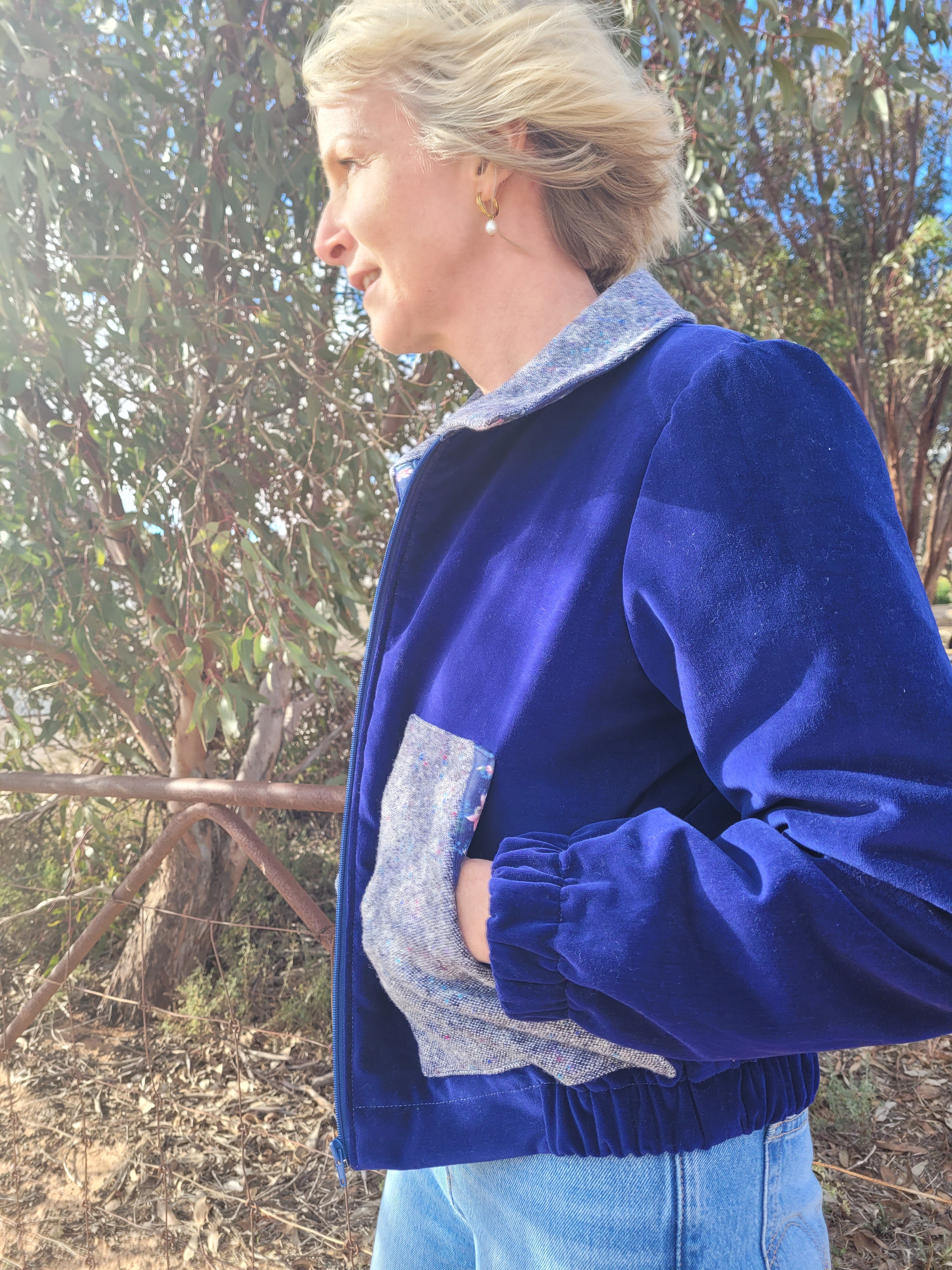 Sapphire Smooth - Retro bomber Jacket - size S/M