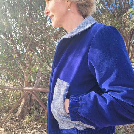 Sapphire Smooth - Retro bomber Jacket - size S/M
