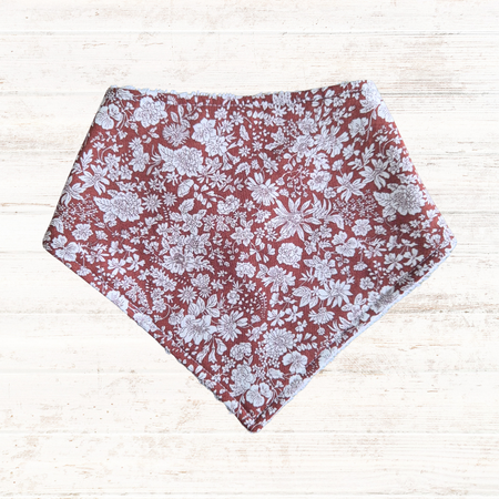 Brown Floral Bandana Bib