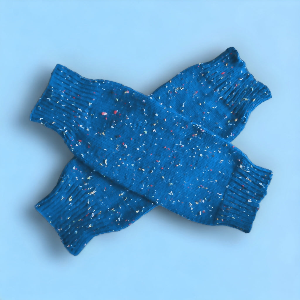 Retro 80s Blue Speckle Leg Warmers