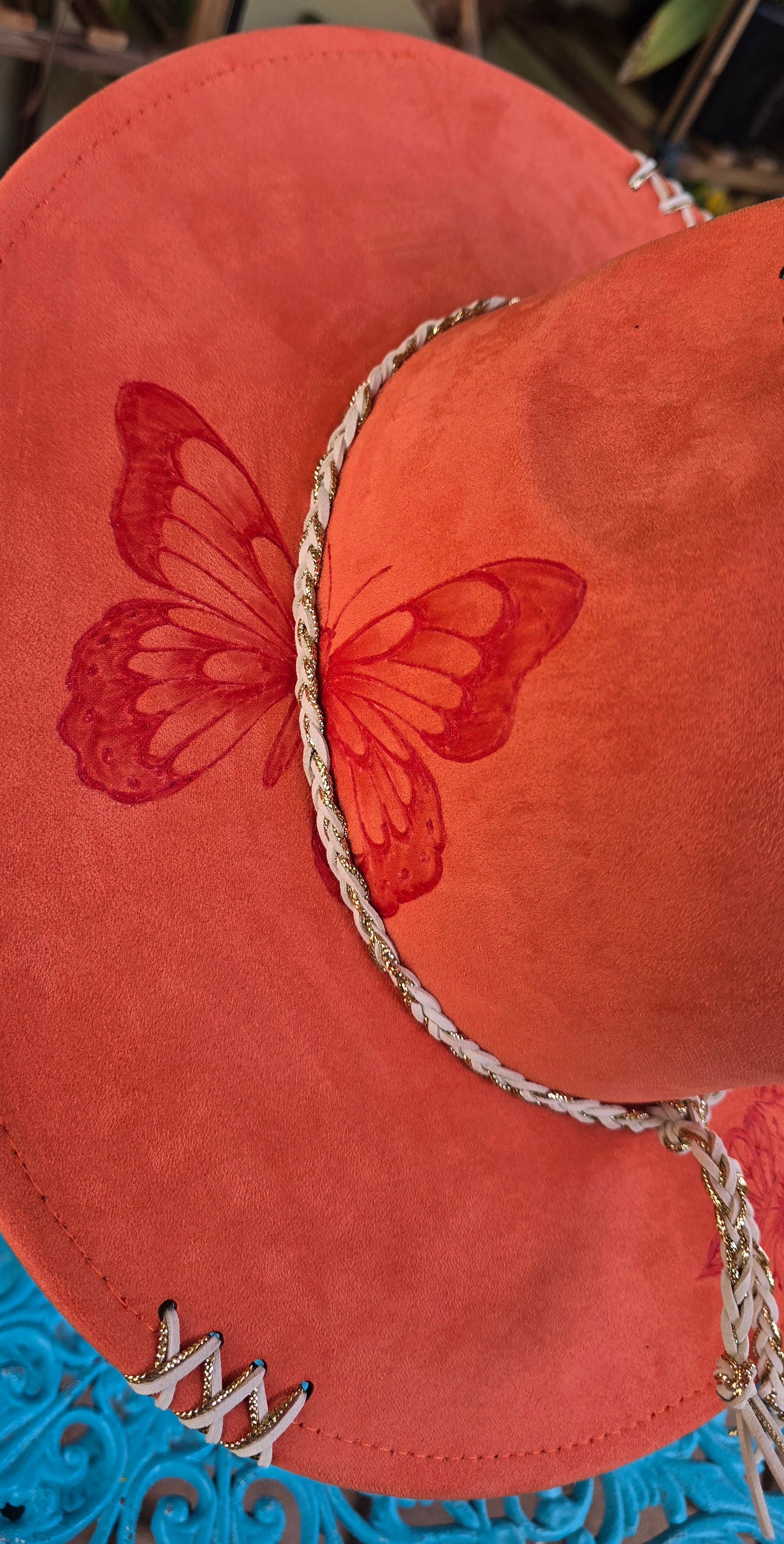 Hand burnt fedora Butterfly collection: The Wildflower & Bee Garden