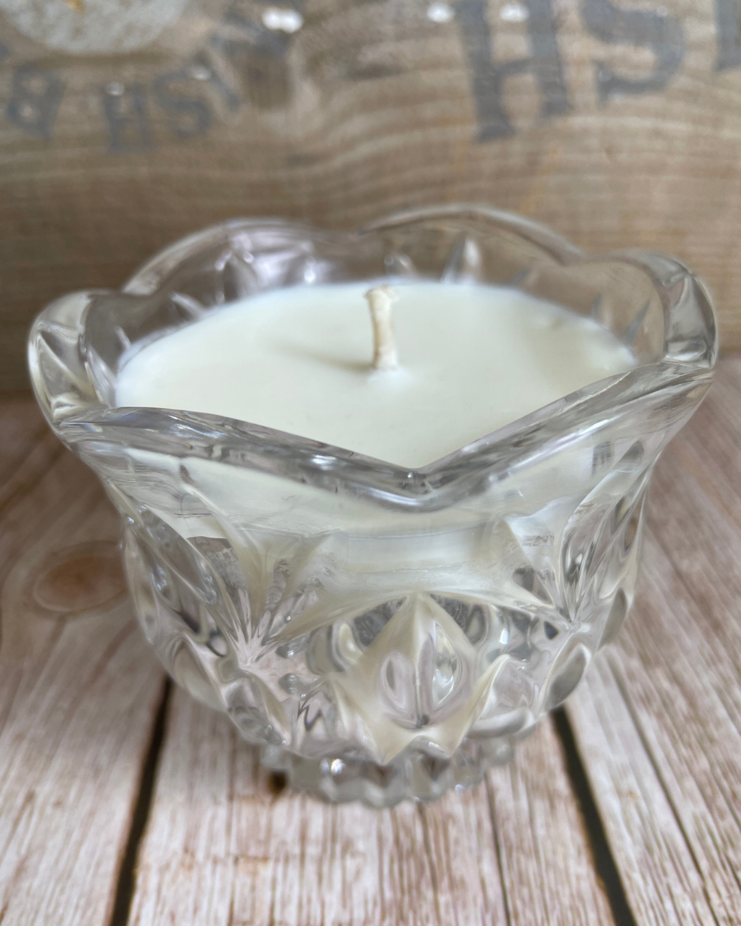 Vanilla Dreams | Natural Soy Candle in a Vintage Glass Candy Dish