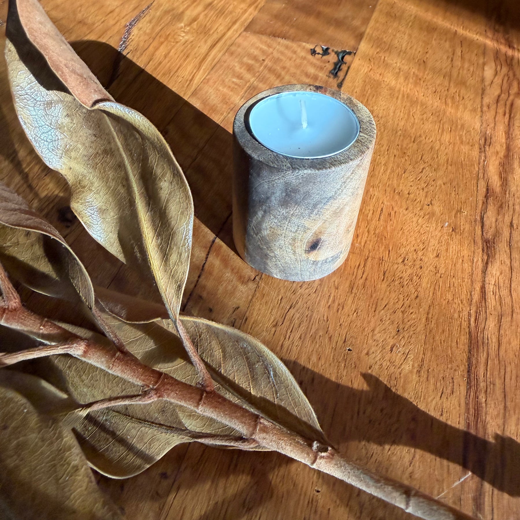 Wooden Tea Light Candle Holder