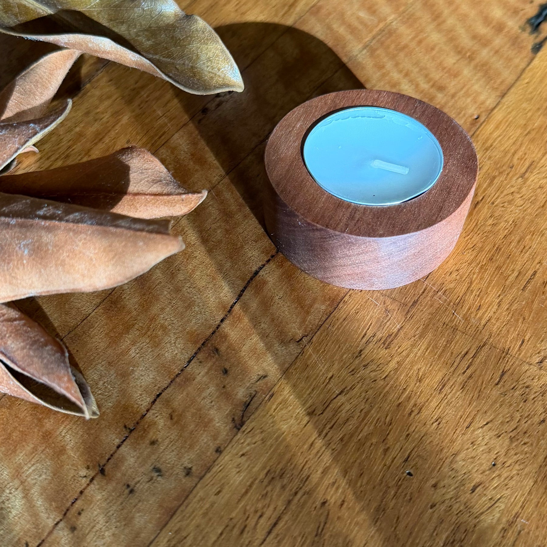 Wooden Tea Light Candle Holder