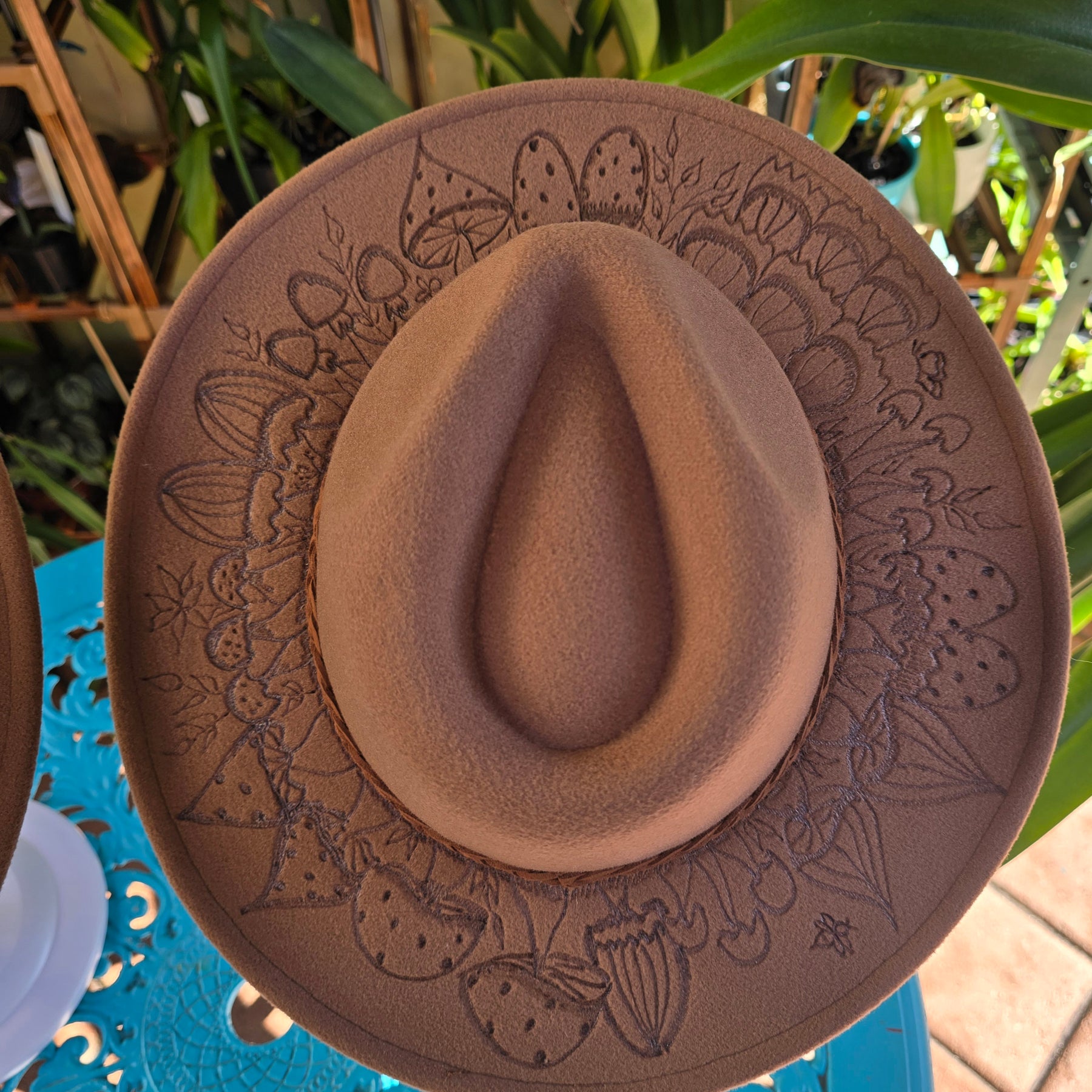 Mother & Me hand burnt pyrography fedora hat collection