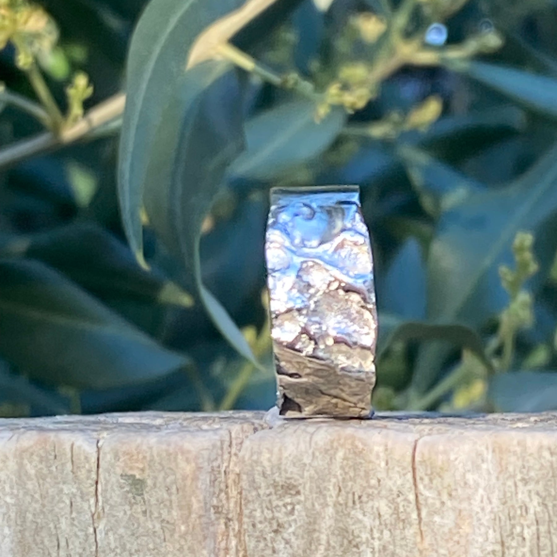Almond Kernel Ring, Size P, Sterling Silver