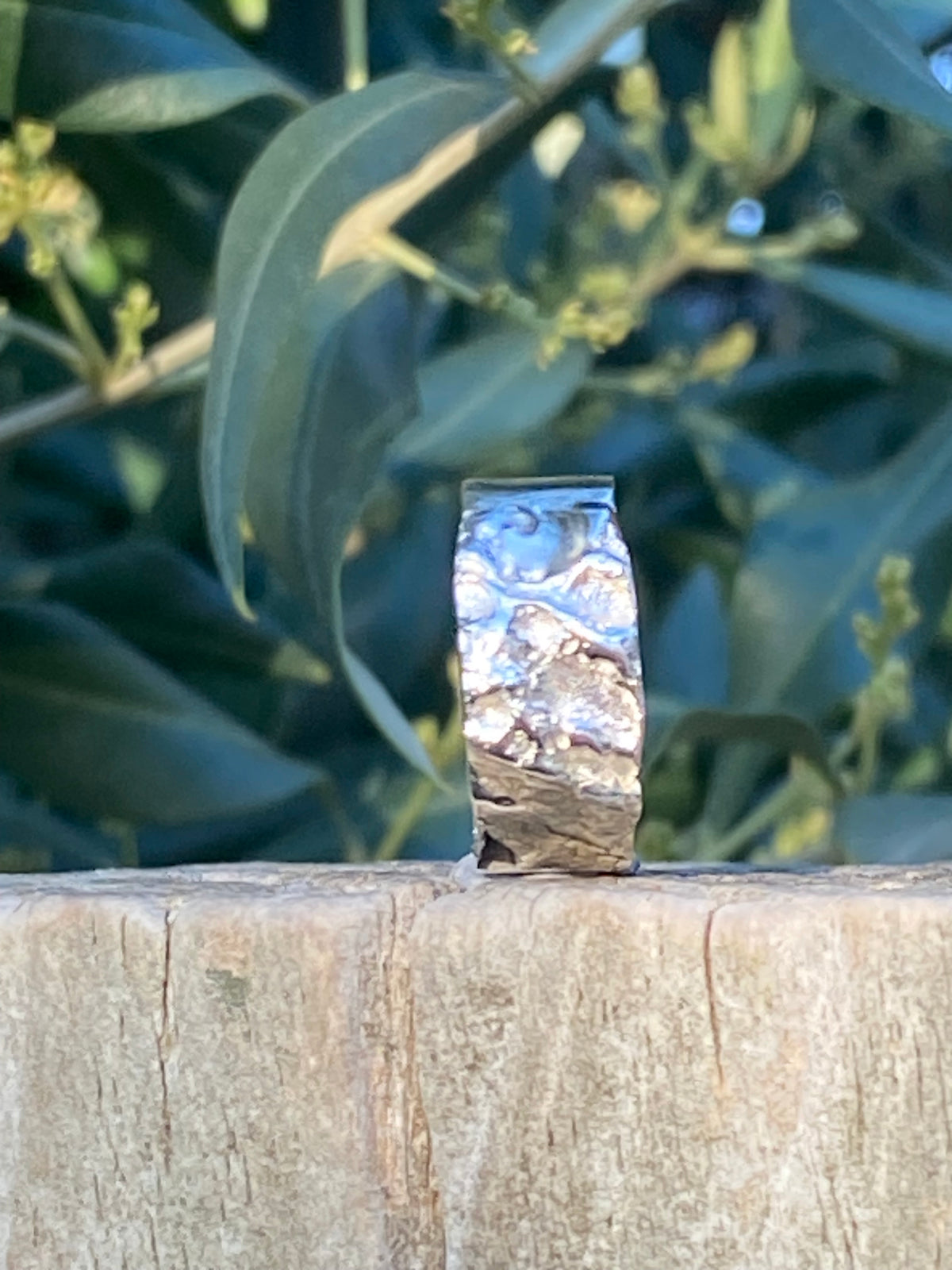 Almond Kernel Ring, Size P, Sterling Silver