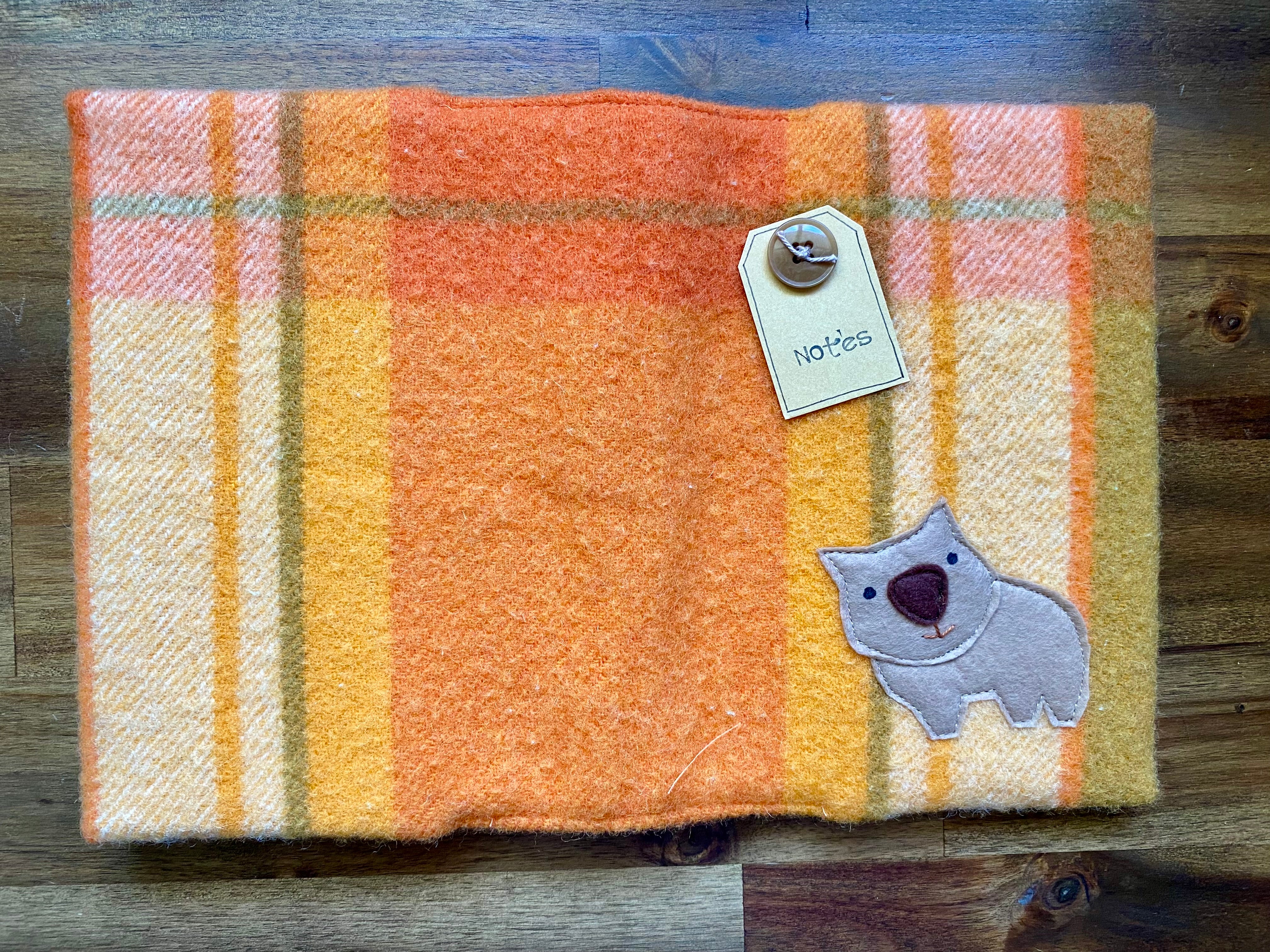 A5 Upcycled Notebook Wombat - Orange