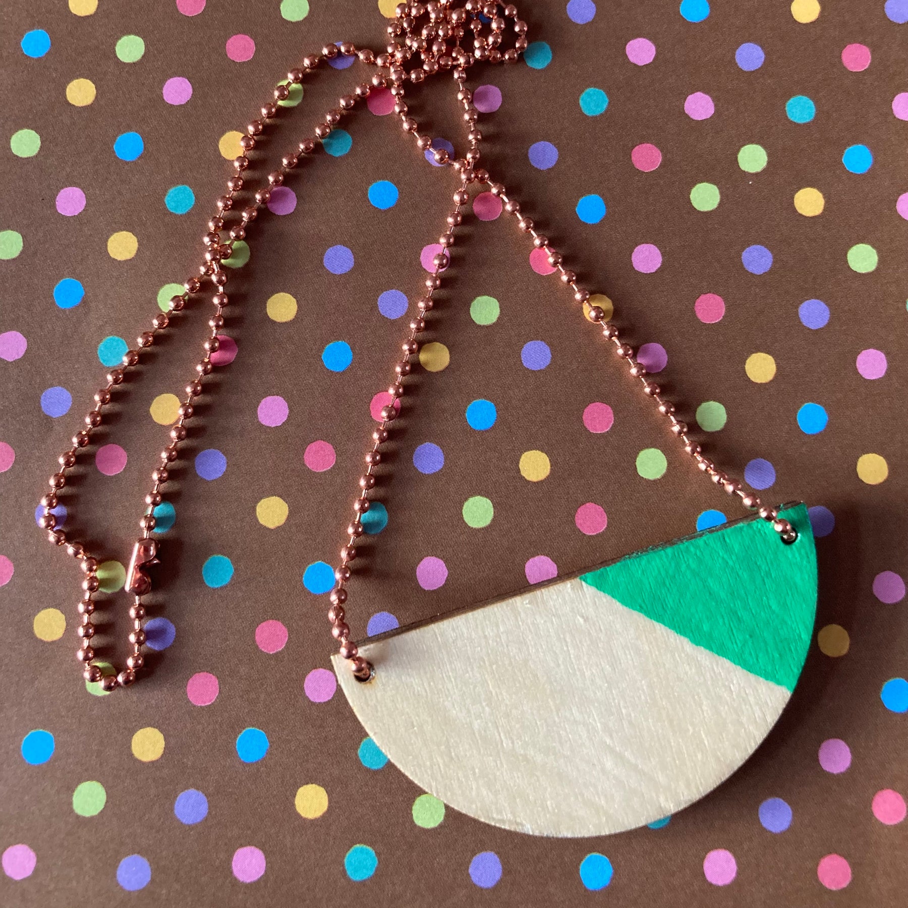Hand painted wood pendant