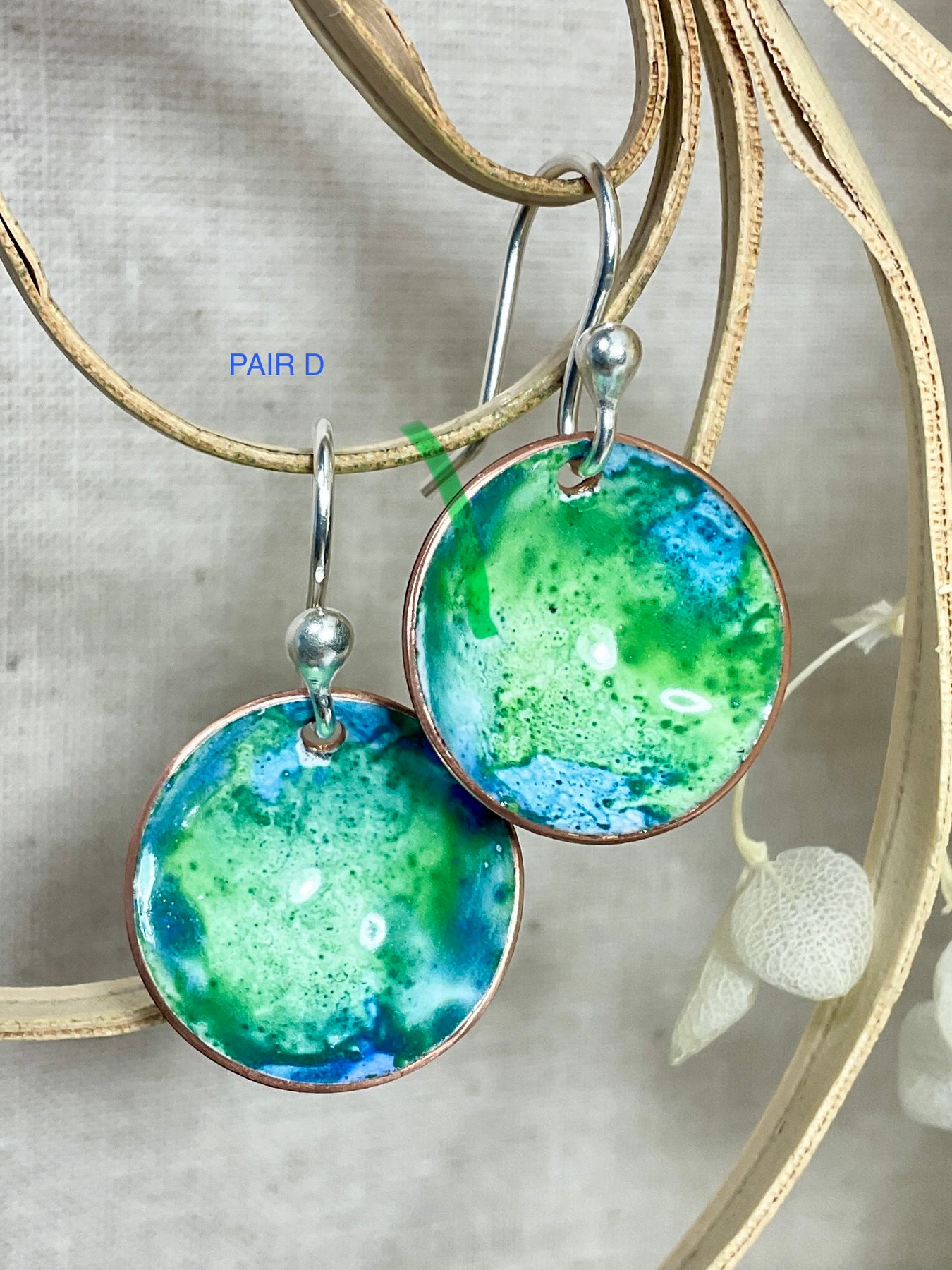 Everyday earrings. Hand painted marble effect. 6 designs