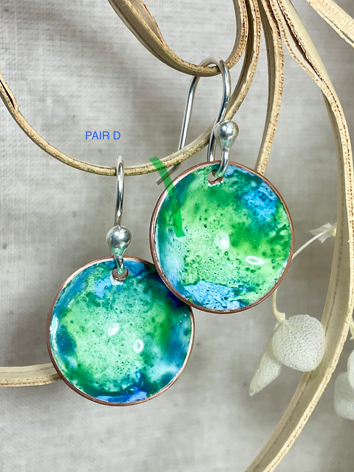 Everyday earrings. Hand painted marble effect. 6 designs