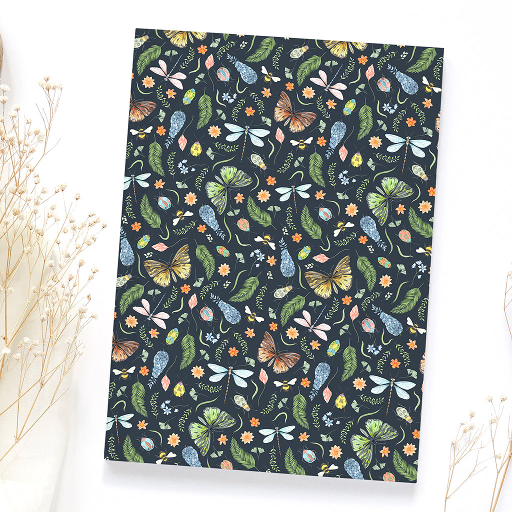 Bugs and Butterflies Recycled A5 Lined Notebook