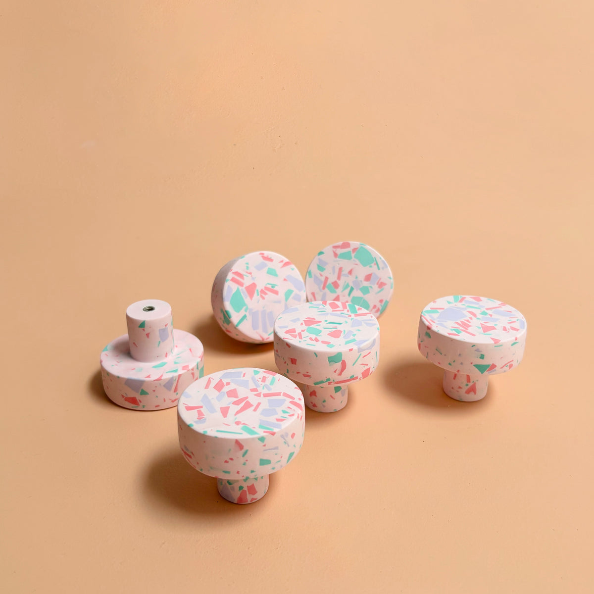 'Confetti' terrazzo knobs