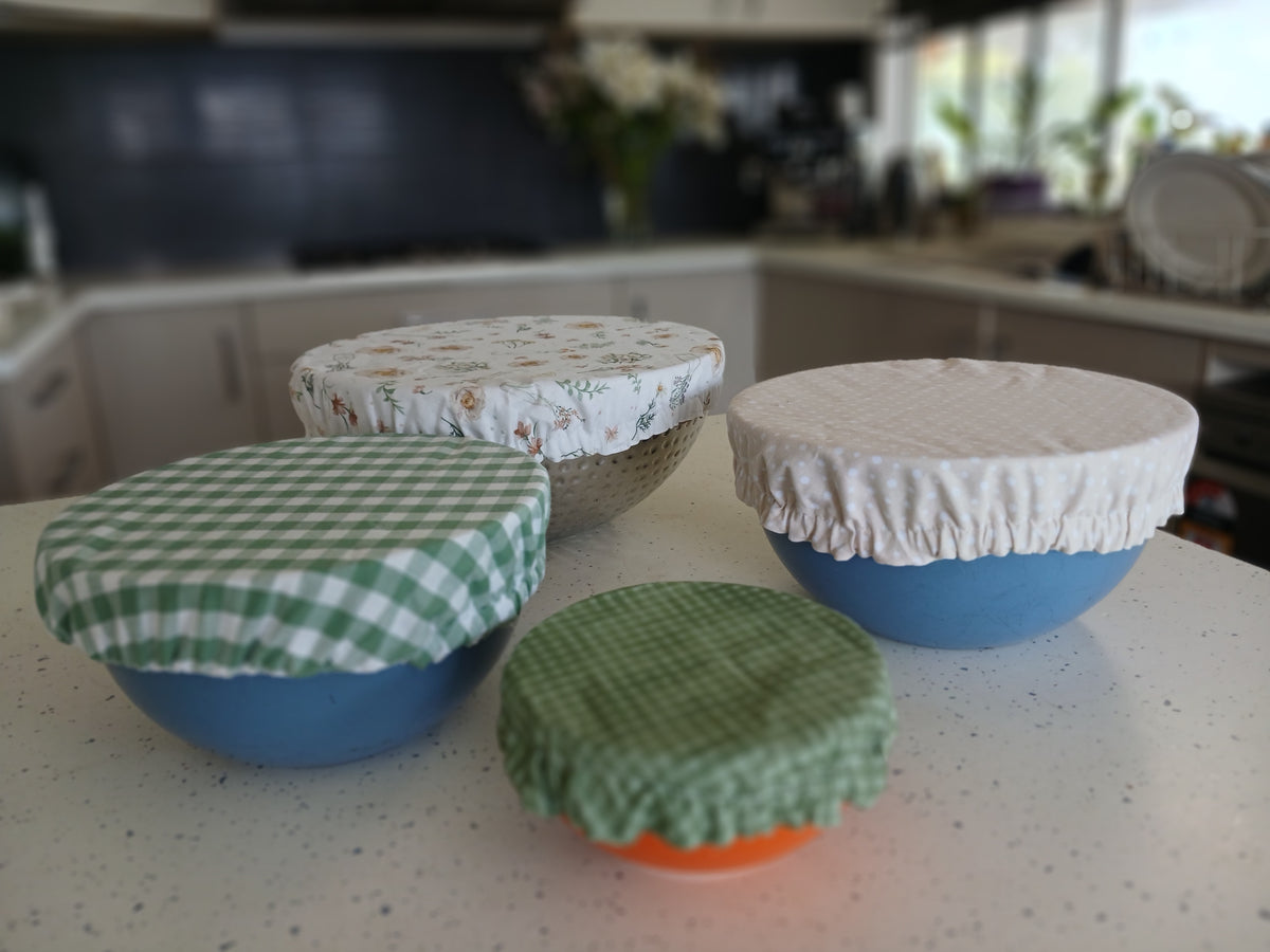 Reversible Reusable Bowl Covers Set of 3 - Alternate fabrics - 2 Looks in 1 - Handmade