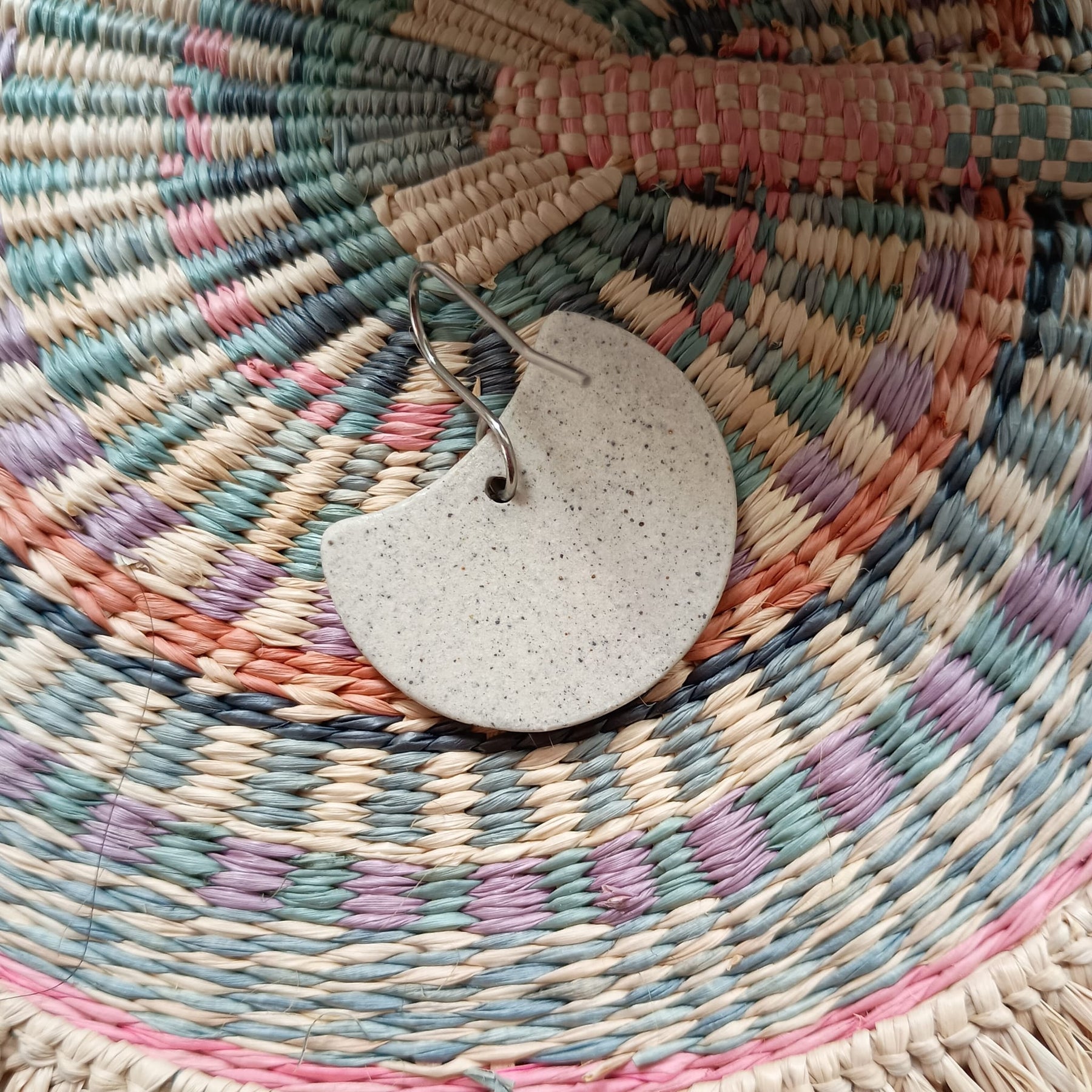 Large Blue Pattern Crescent Drops