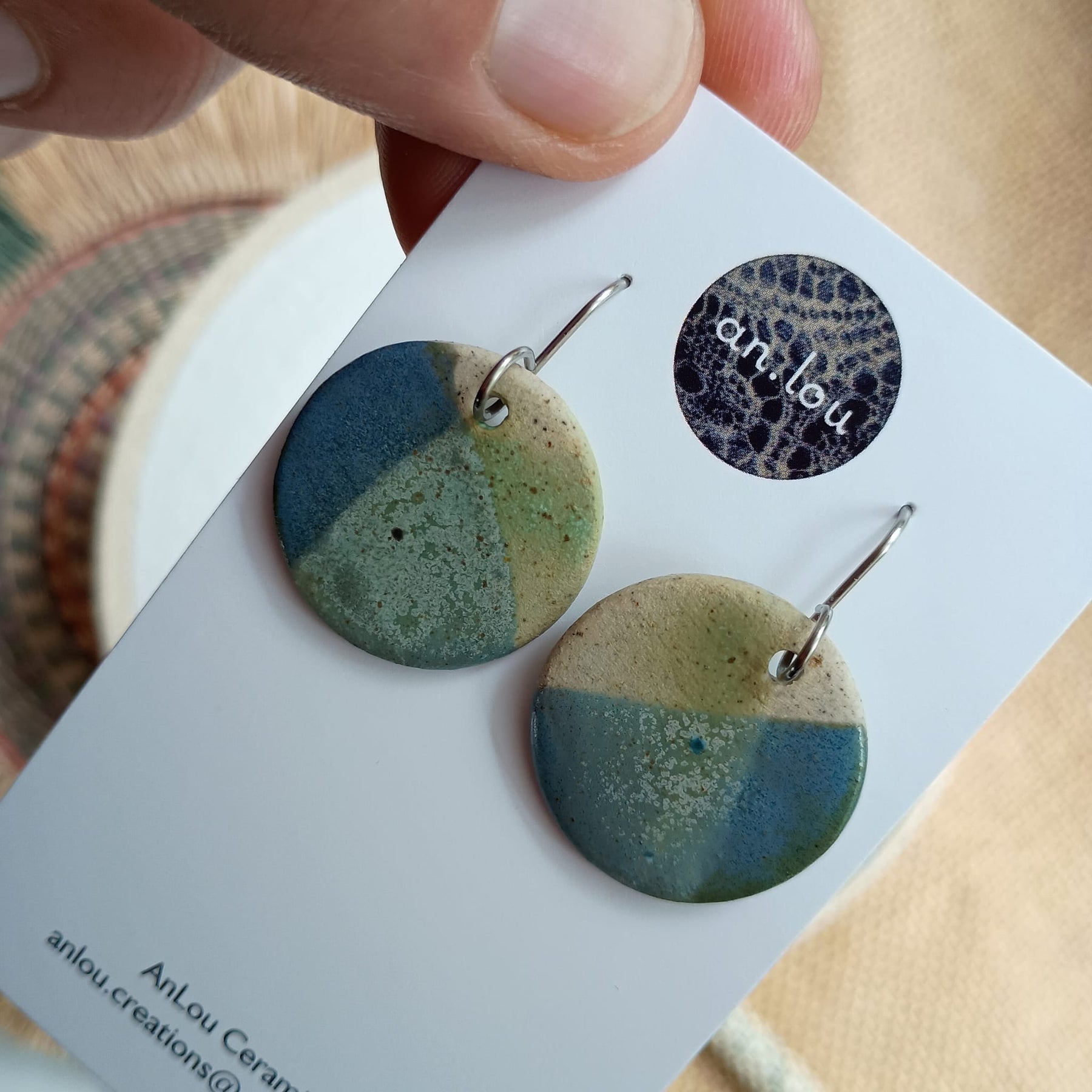 Large Blue-Green Matte Drops