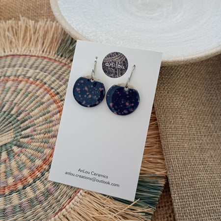 Medium Blue Drops with Pink Flecks