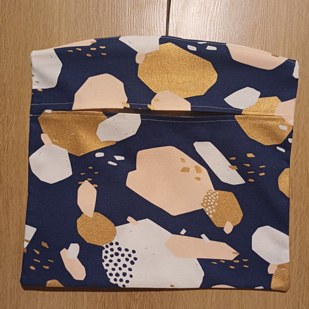 Peg Bag - Navy Pink Gold Design