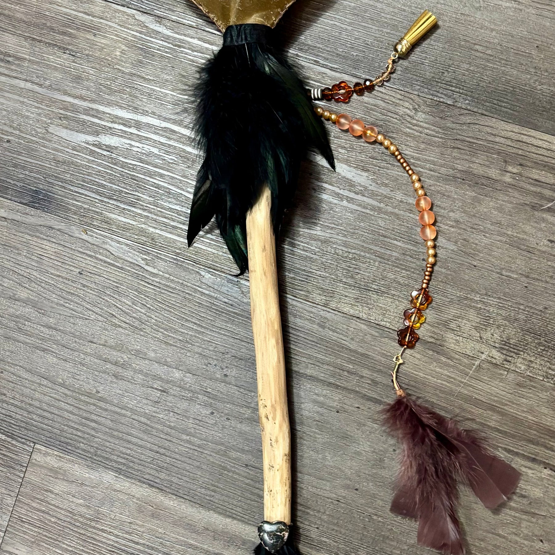 Handmade Kangaroo Hide Rattle – One of a Kind