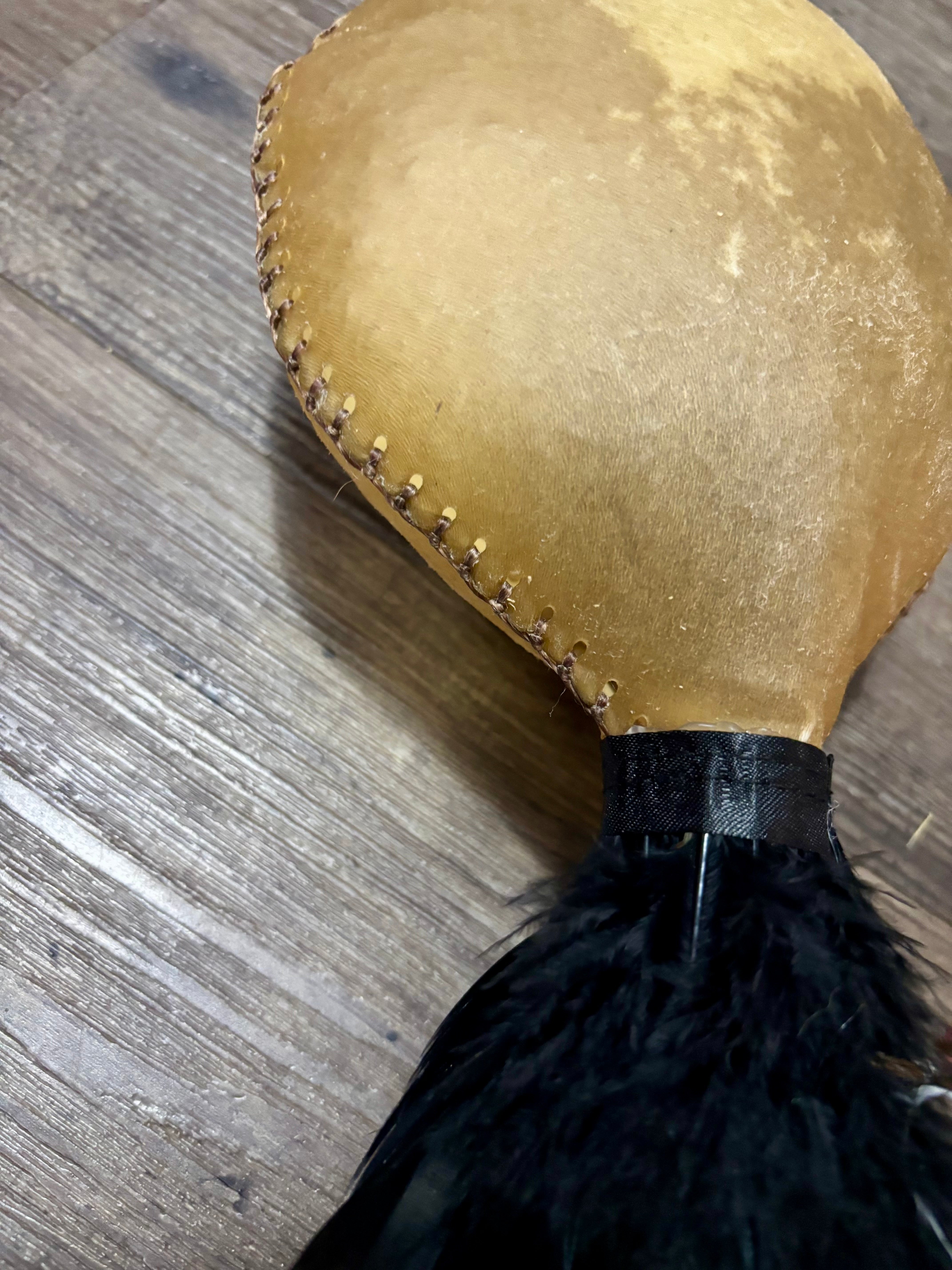 Handmade Kangaroo Hide Rattle – One of a Kind