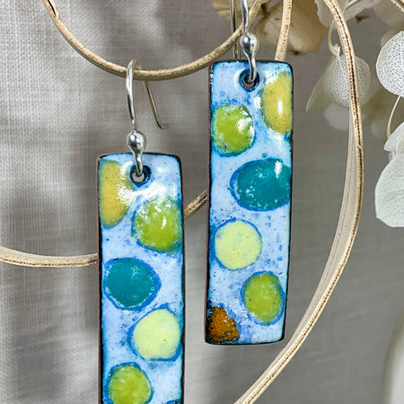 Dots. Enamel earrings. Handmade