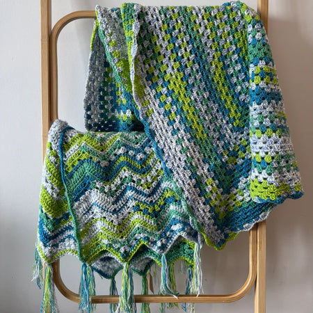 Crochet | Blanket / Throw | Various Styles | Greens