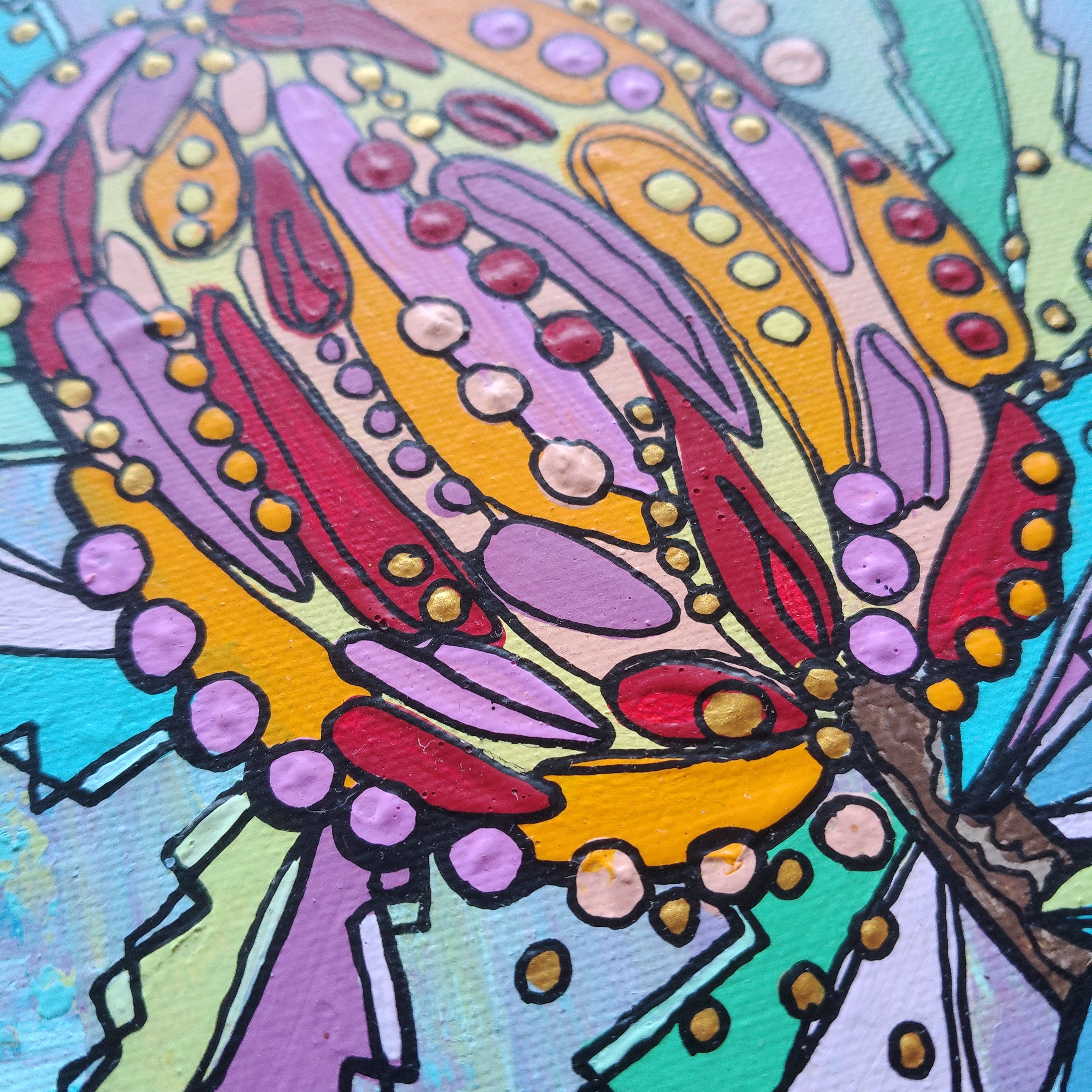 Origianl Art - "Abstract Banksia Study" - Streatched Canvas - Abstract Art