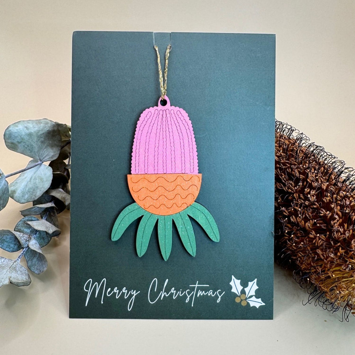 Banksia Flower Hand Painted Christmas Decoration