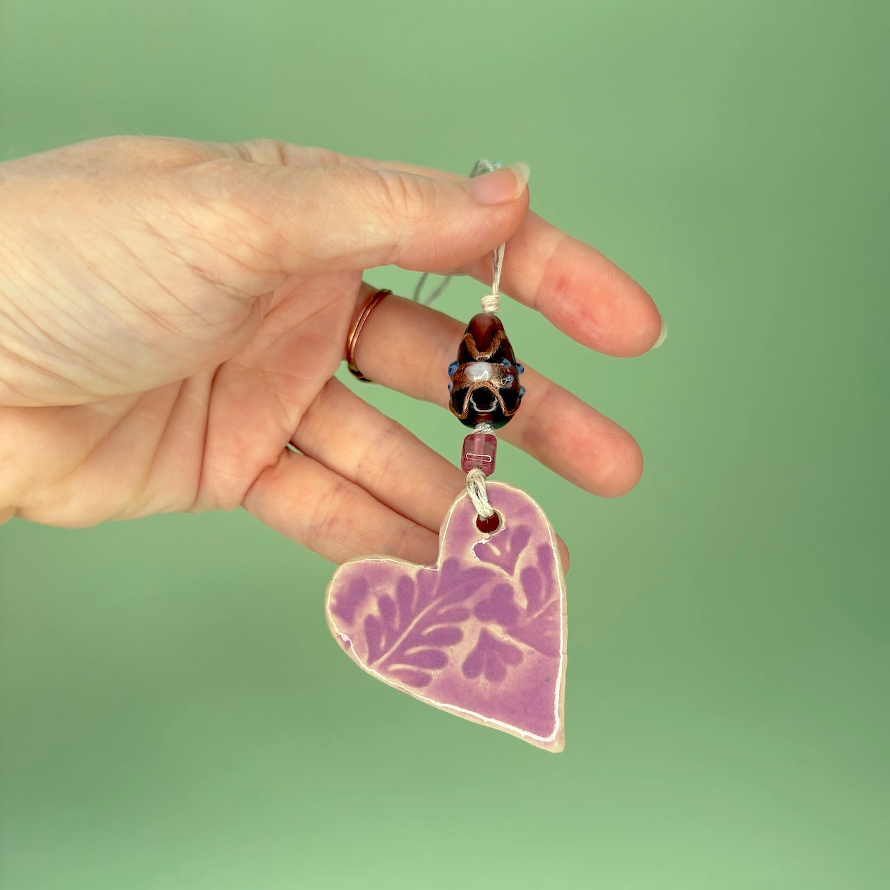 Ceramic handcrafted heart gift tags – set of 3 tags