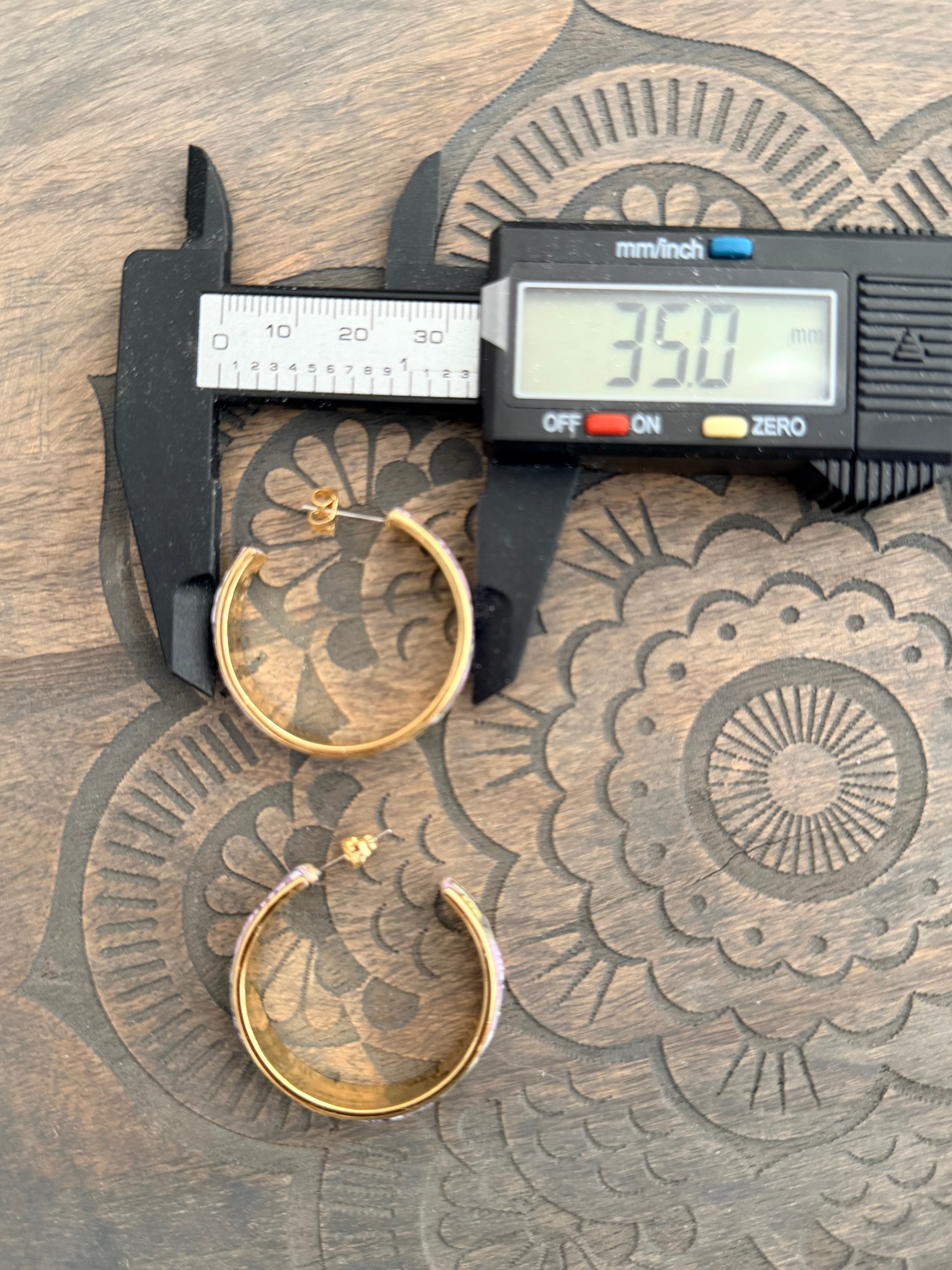 Springtime Polymer Clay Flowers On Gold Plated Hoop Earrings.