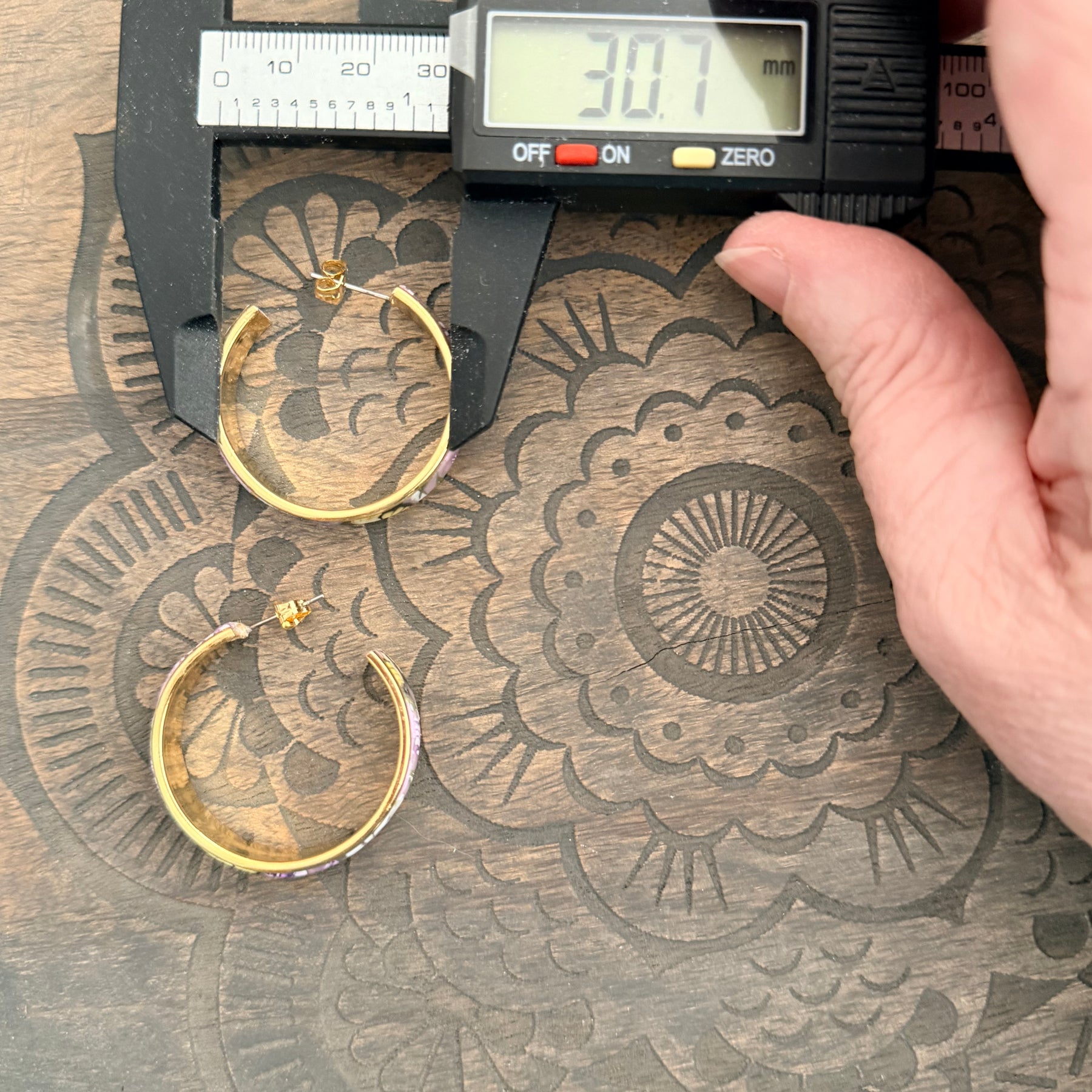 Springtime Polymer Clay Flowers On Gold Plated Hoop Earrings.