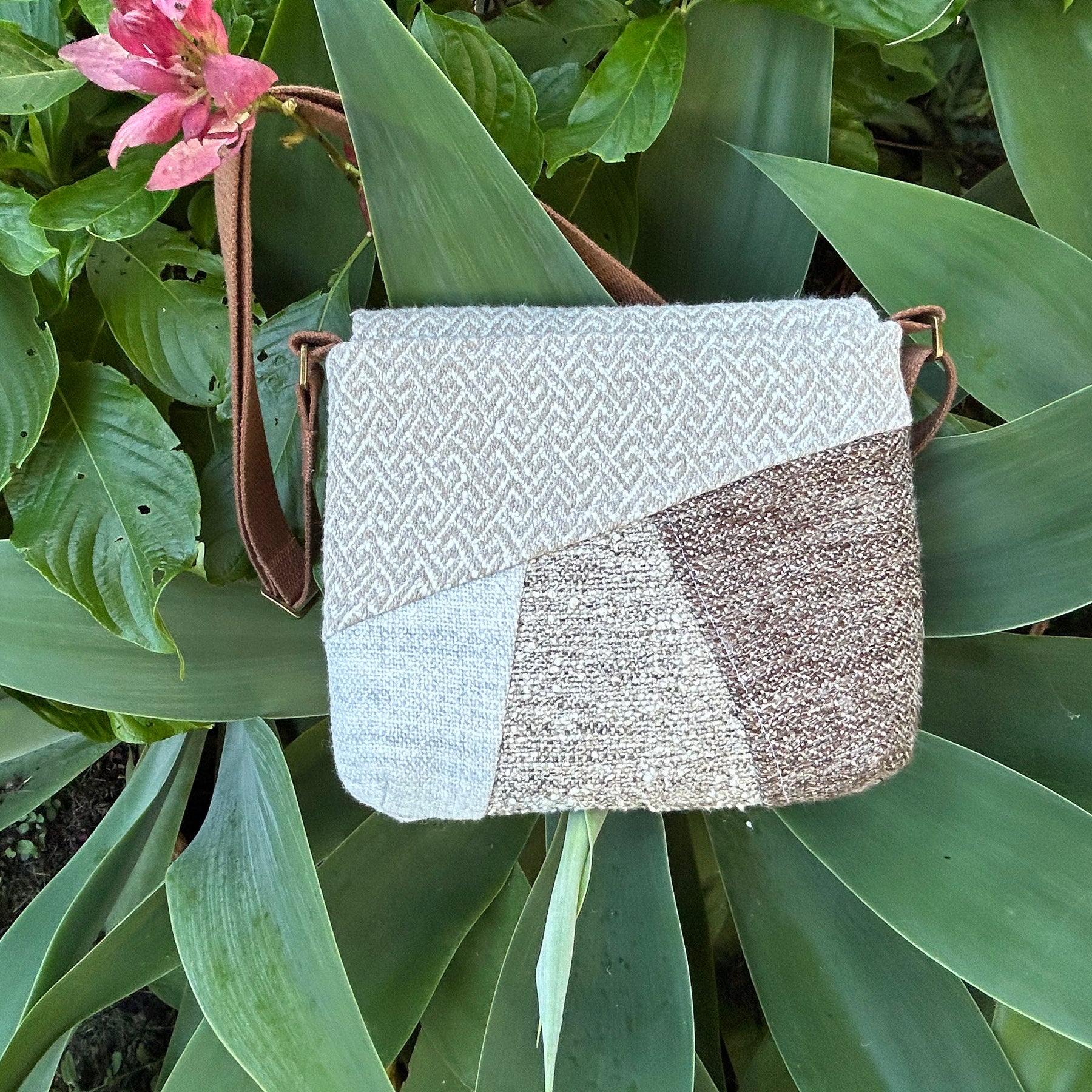 Asymmetrical Patchwork Crossbody Shoulder Bag
