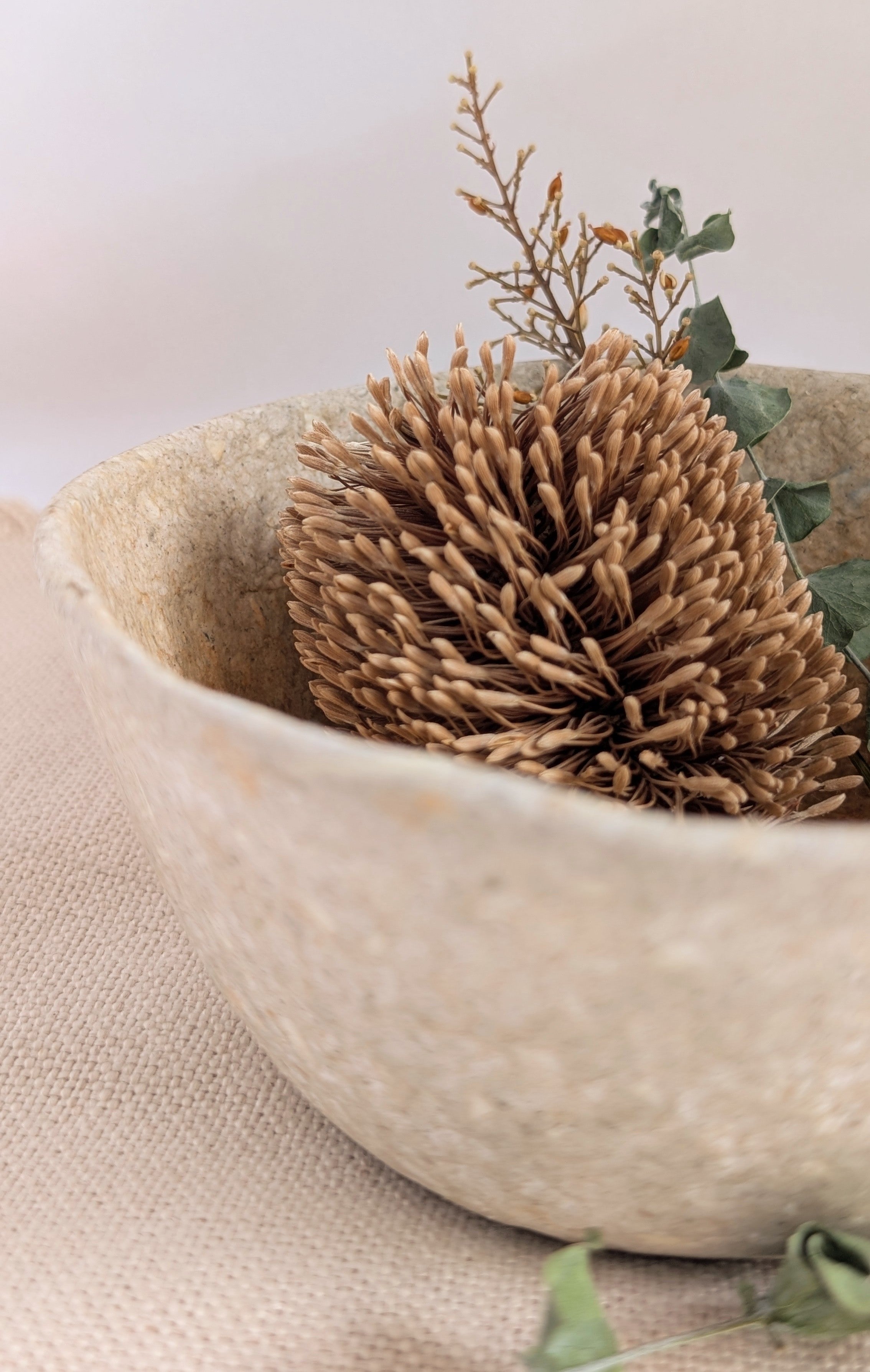 Handmade Sculptural Paper Bowl - Recycled Paper Decorative Bowl - Sustainable Home Décor