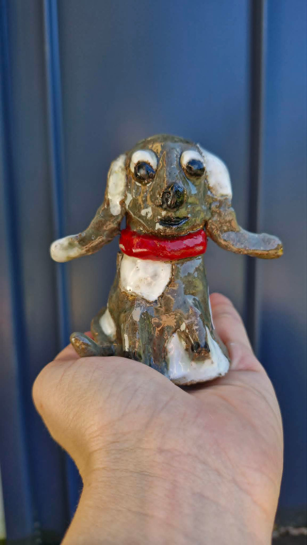 Small Dog Red Collar Sculpture.
