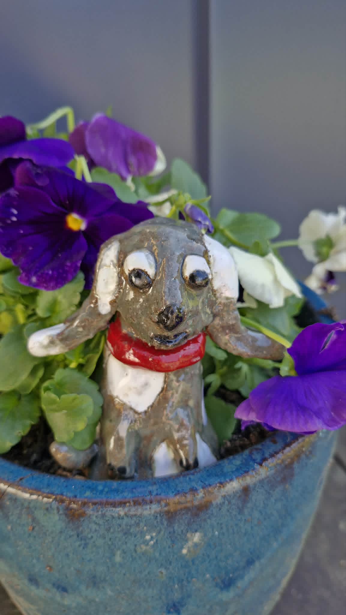 Small Dog Red Collar Sculpture.