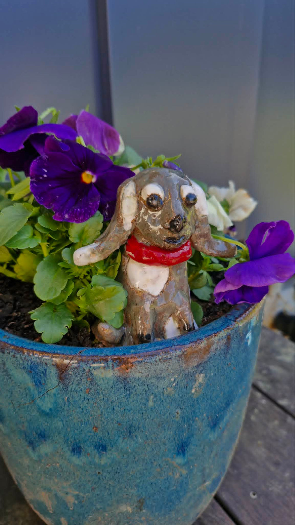 Small Dog Red Collar Sculpture.