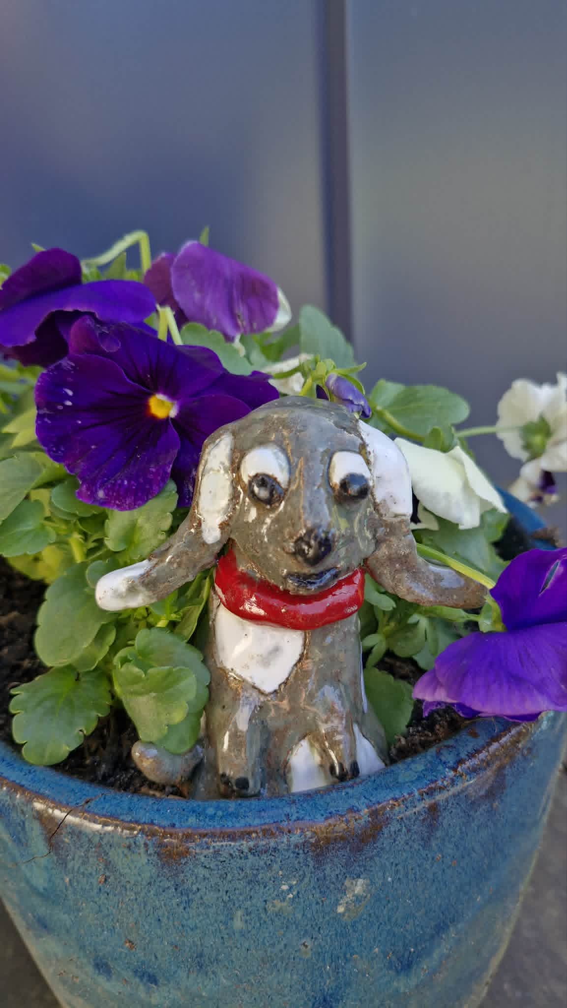 Small Dog Red Collar Sculpture.