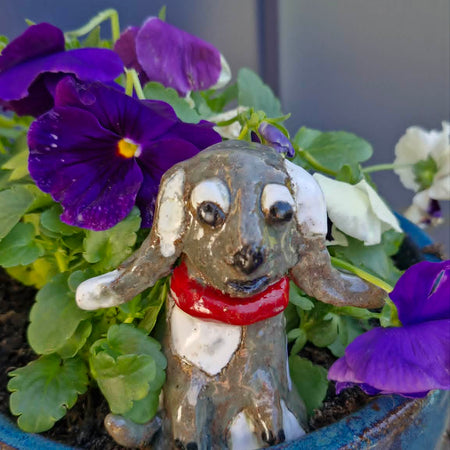 Small Dog Red Collar Sculpture.