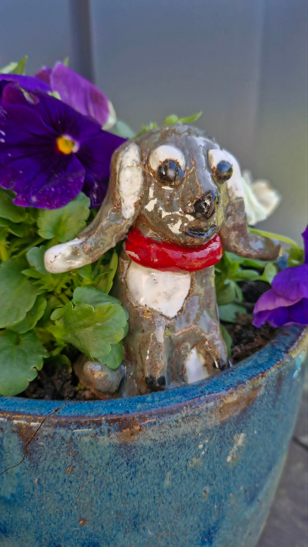 Small Dog Red Collar Sculpture.