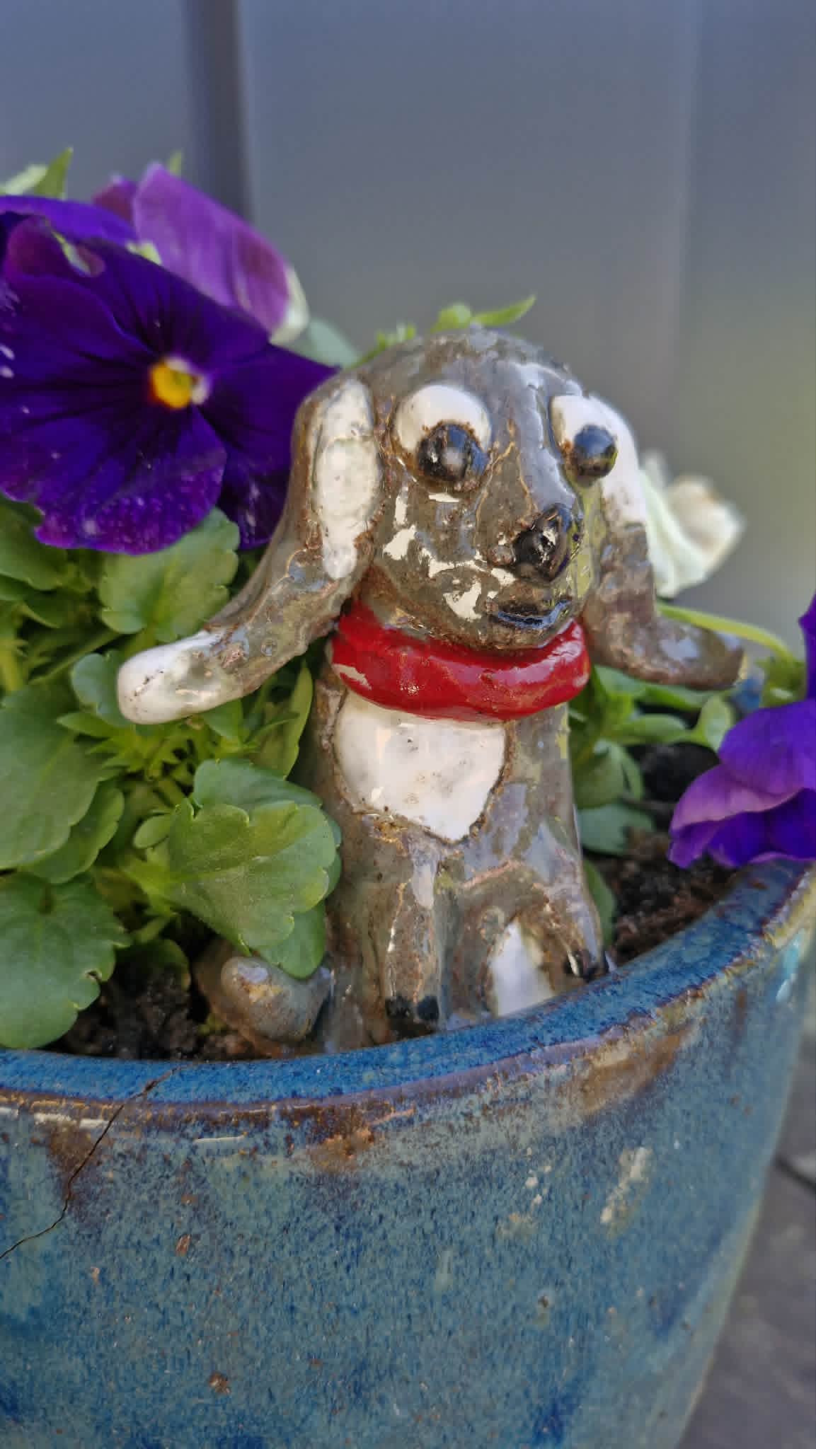 Small Dog Red Collar Sculpture.