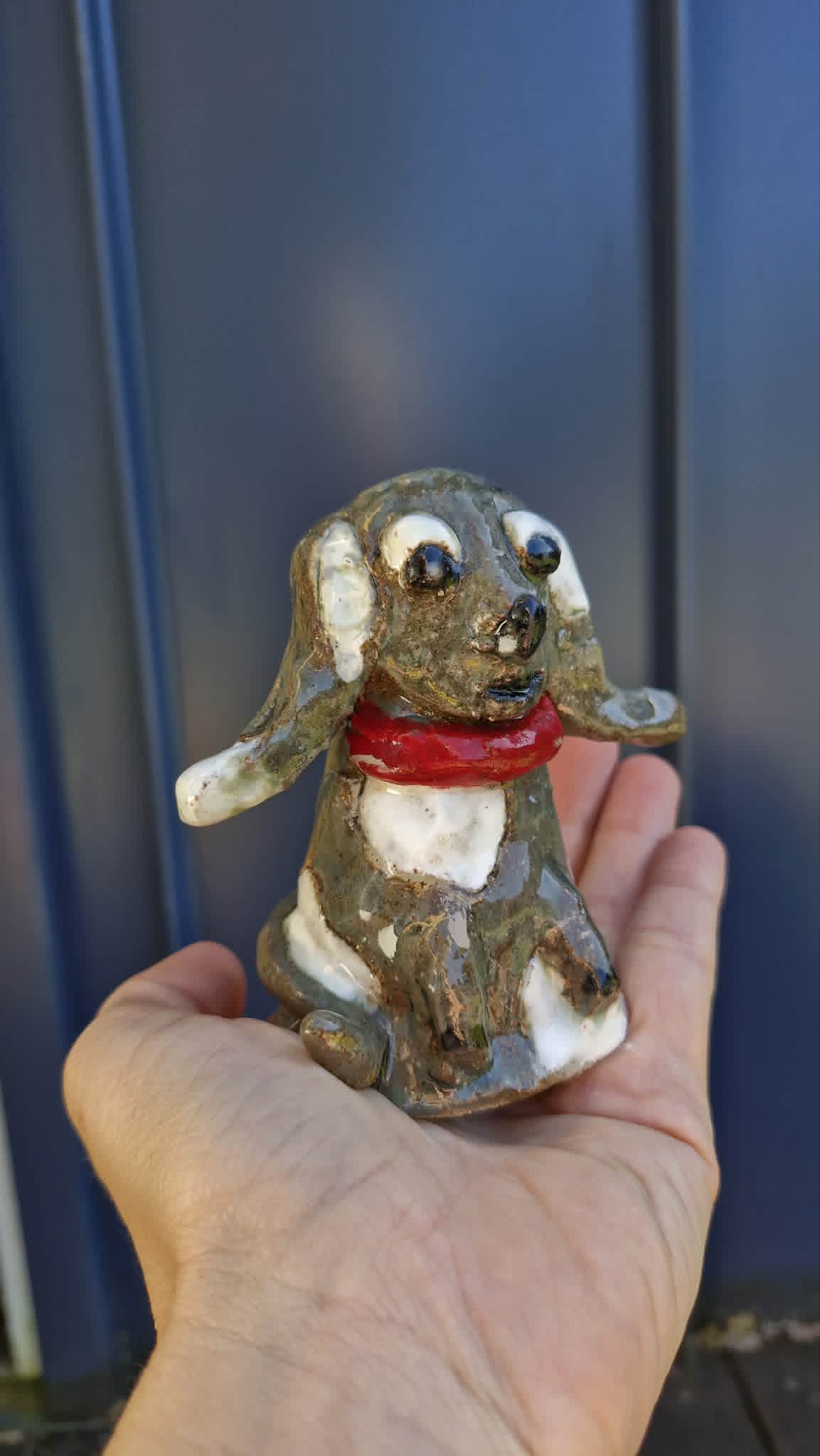 Small Dog Red Collar Sculpture.