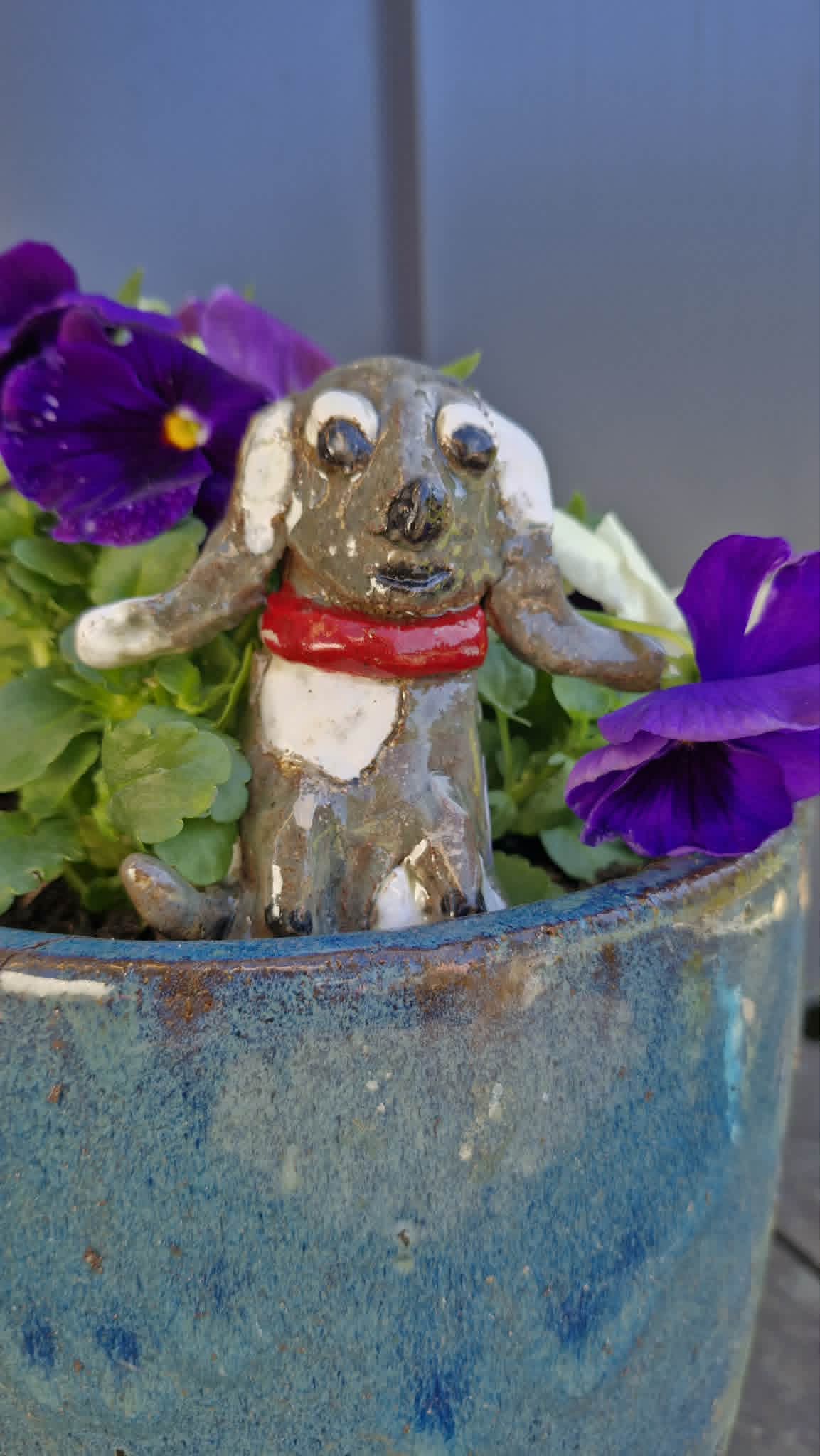Small Dog Red Collar Sculpture.