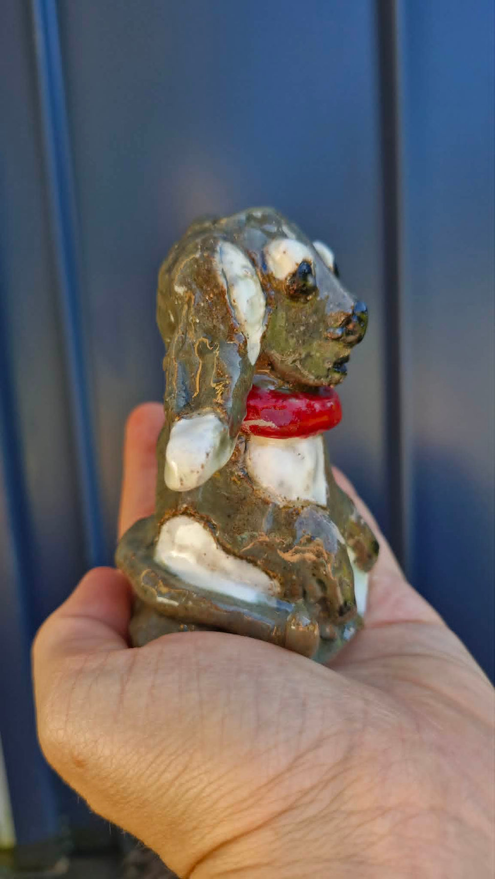 Small Dog Red Collar Sculpture.
