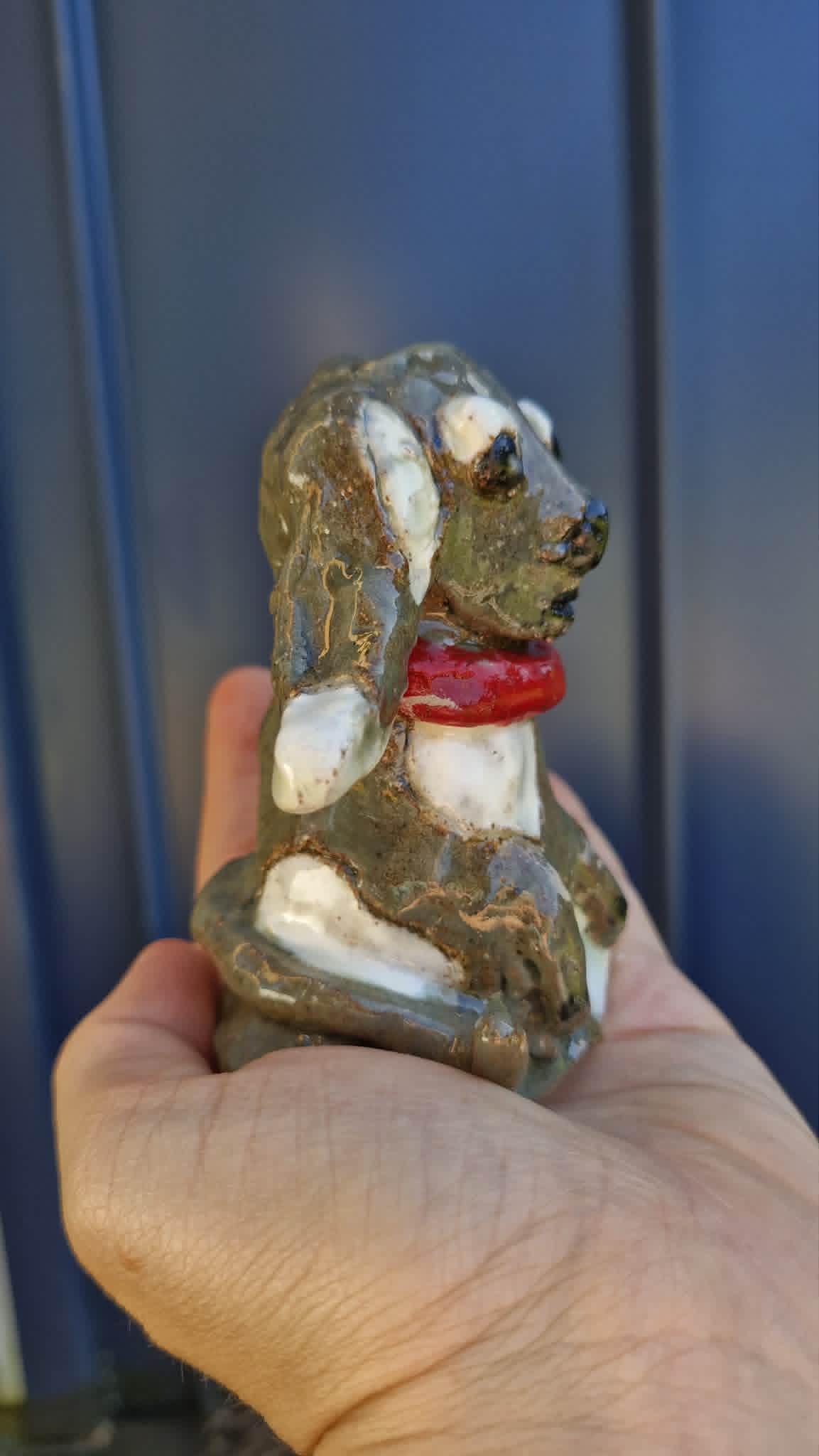Small Dog Red Collar Sculpture.
