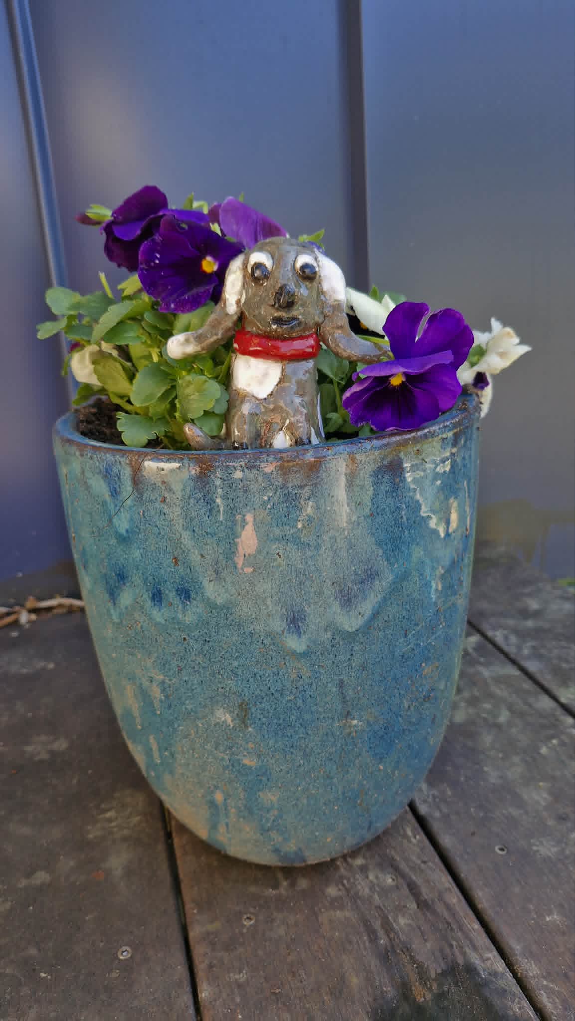 Small Dog Red Collar Sculpture.