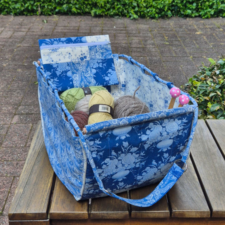 Large Knitting Project Bag – Convertible Tote Tilda