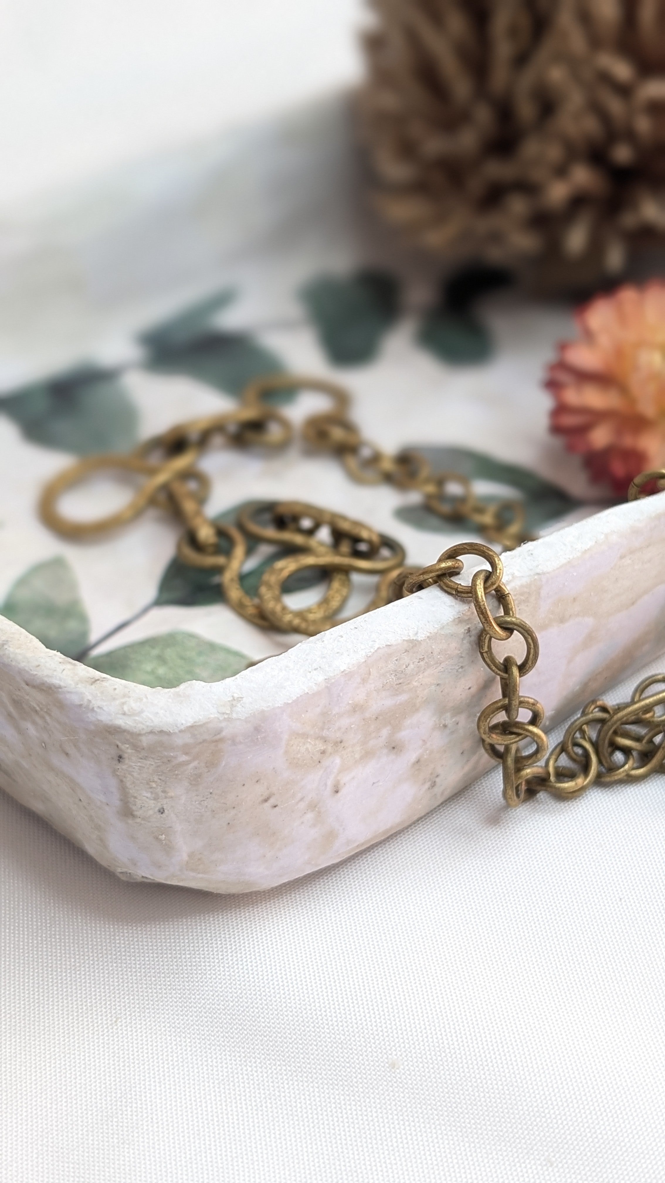 Handmade Paper & Clay Eucalyptus Decoupage Tray