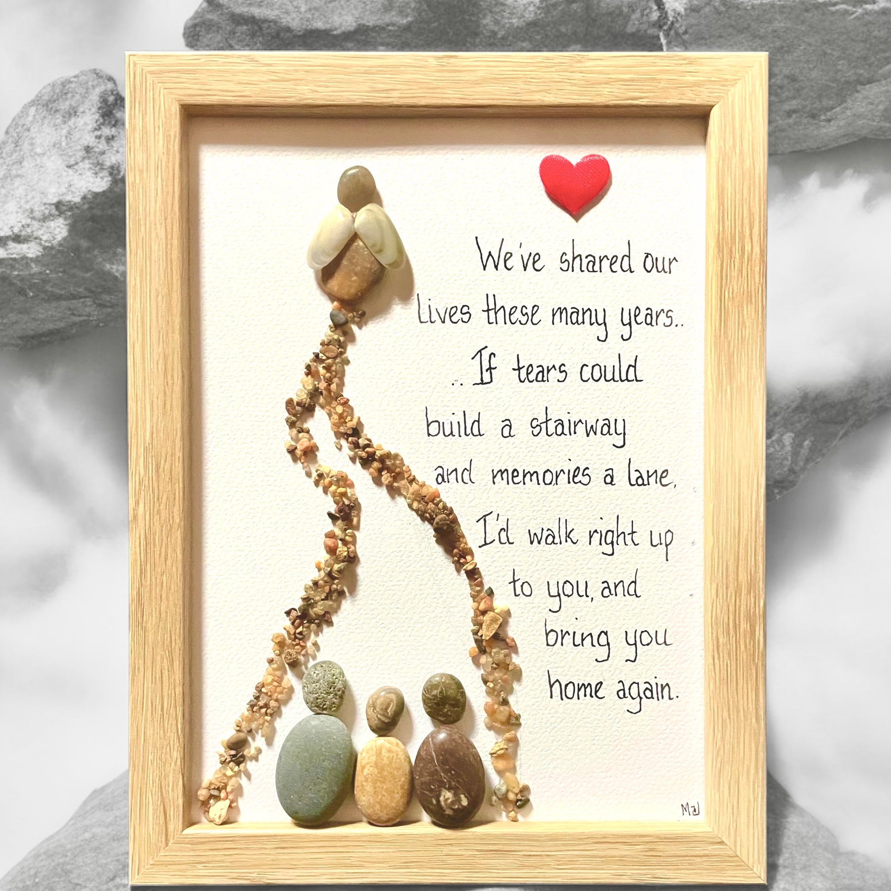 Forever Remembered, Lovingly Captured in Pebbles”